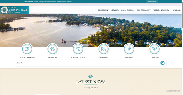 Security scan screenshot of https://colonialbeachva.gov/