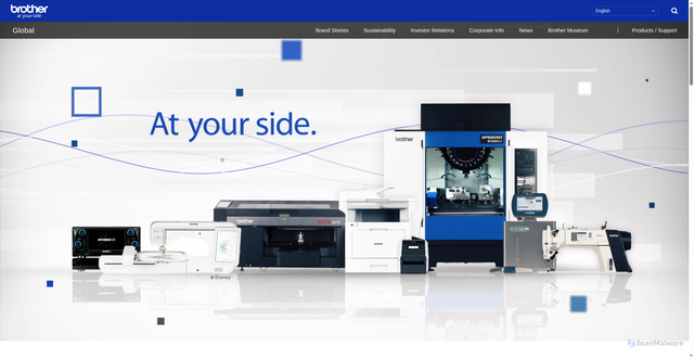 Security scan screenshot of https://global.brother