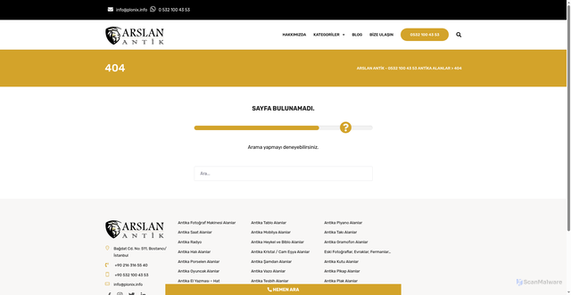 Security scan screenshot of https://plonix.info/antika-kilic-kama-alanlar
