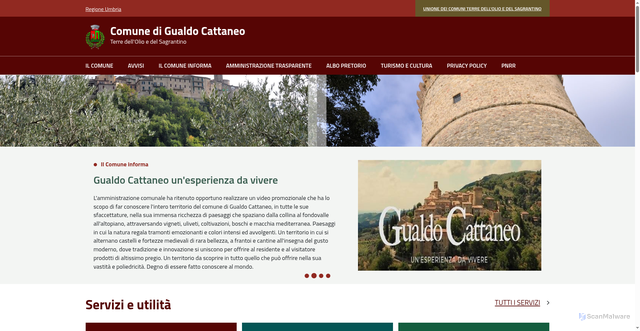 Security scan screenshot of https://www.comune.gualdocattaneo.pg.it/