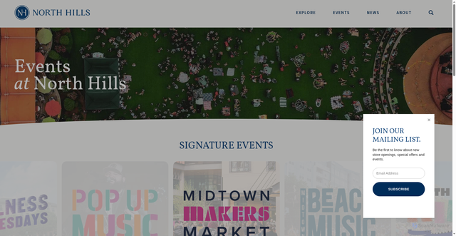 Security scan screenshot of https://www.visitnorthhills.com/events