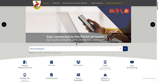 Security scan screenshot of https://caddo.gov/