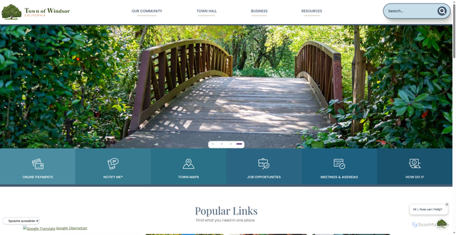 Security scan screenshot of https://www.townofwindsor.ca.gov/