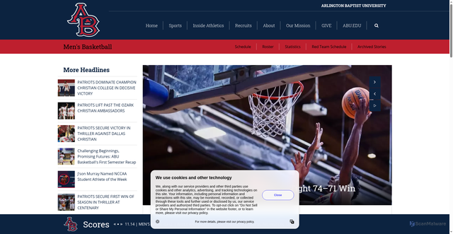 Security scan screenshot of https://abpatriots.com/sports/mens-basketball
