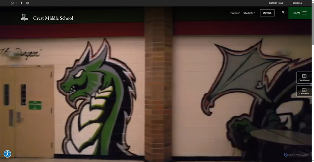 Security scan screenshot of https://crestmiddle.clevelandcountyschools.org/