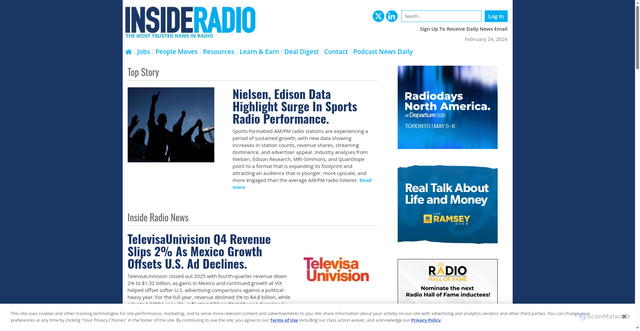 Security scan screenshot of https://insideradio.com