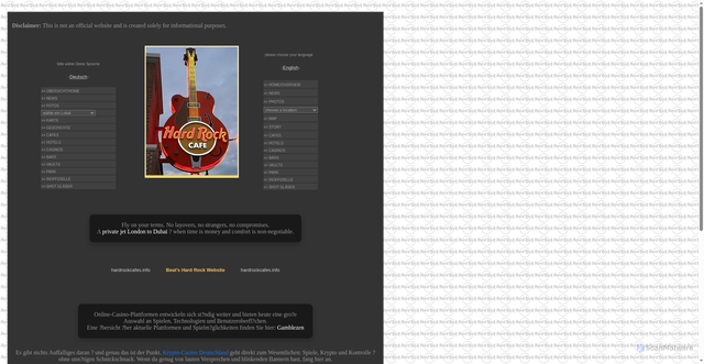 Security scan screenshot of https://hardrockcafes.info
