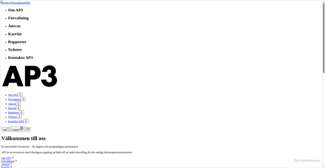 Security scan screenshot of https://www.ap3.se/