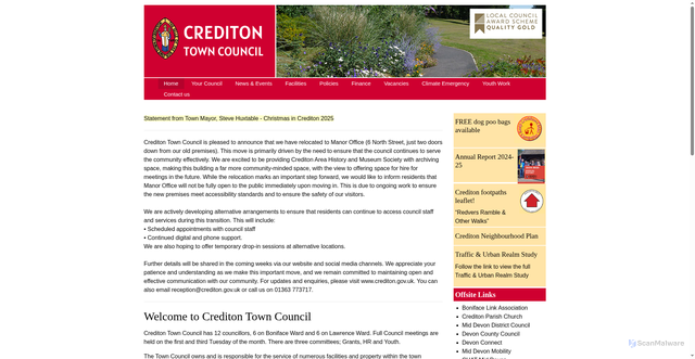 Security scan screenshot of https://www.crediton.gov.uk/