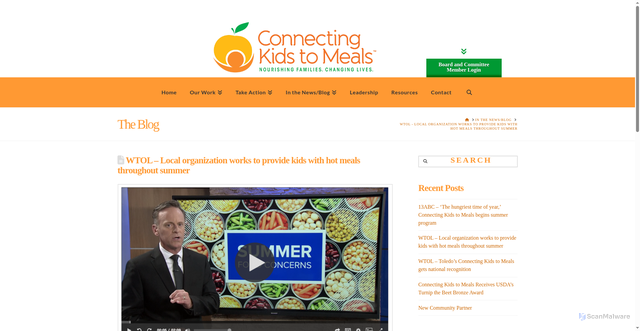 Security scan screenshot of https://connectingkidstomeals.org/wtol-local-organization-works-to-provide-kids-with-hot-meals-throughout-summer/