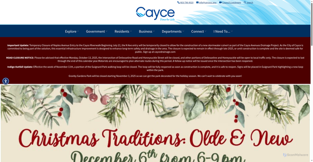 Security scan screenshot of https://caycesc.gov/