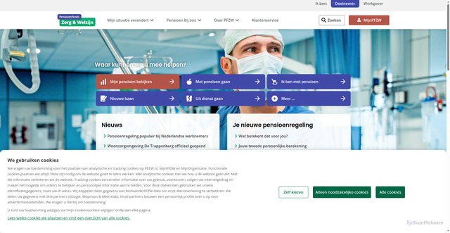 Security scan screenshot of https://pfzw.nl