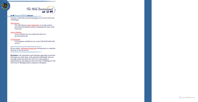 Security scan screenshot of https://websites.umich.edu