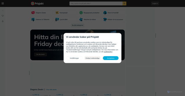 Security scan screenshot of https://www.prisjakt.nu/