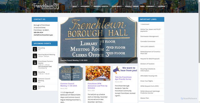 Security scan screenshot of https://frenchtownboro.com/