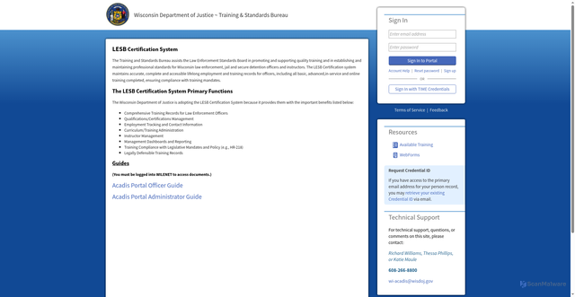 Security scan screenshot of https://wisdojportal.acadisonline.com