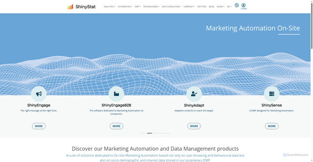 Security scan screenshot of https://codice.shinystat.com