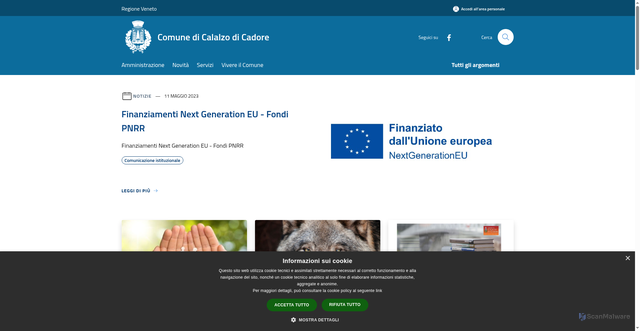 Security scan screenshot of https://www.comune.calalzo.bl.it/it