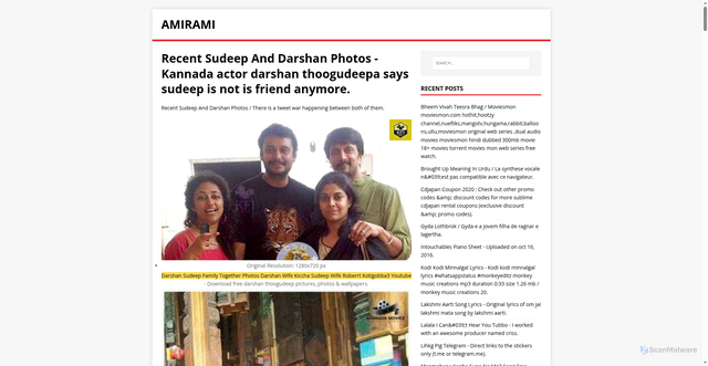 Security scan screenshot of https://imarima.pages.dev/posts/recent-sudeep-and-darshan-photos