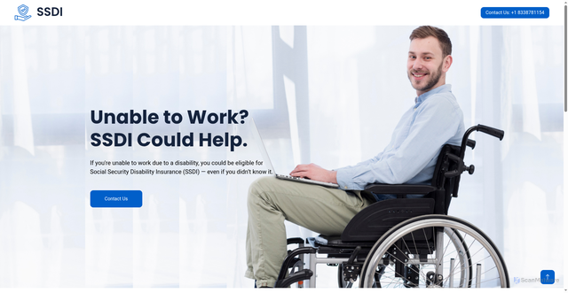 Security scan screenshot of http://disabilityinsured.com/index.html