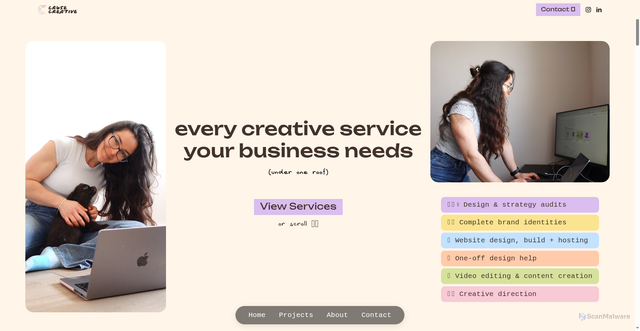 Security scan screenshot of http://crusecreative.com/