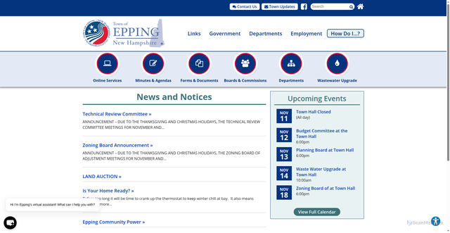 Security scan screenshot of https://www.eppingnh.gov/
