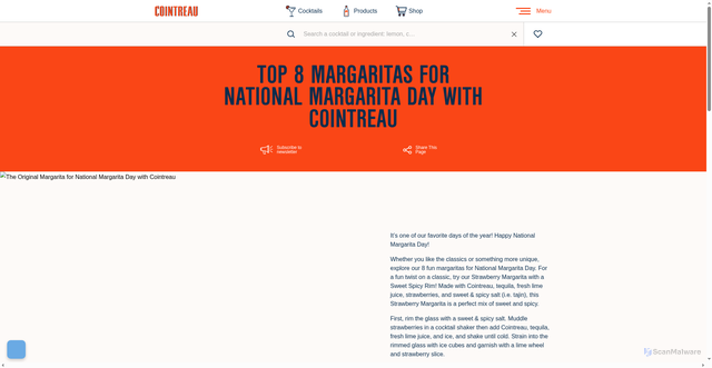 Security scan screenshot of https://www.cointreau.com/us/en/seasonal-cocktails/national-margarita-day