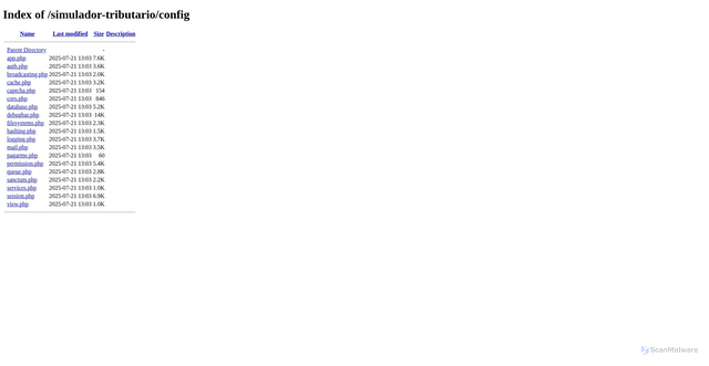 Security scan screenshot of https://solucaocliente.com.br/simulador-tributario/config/