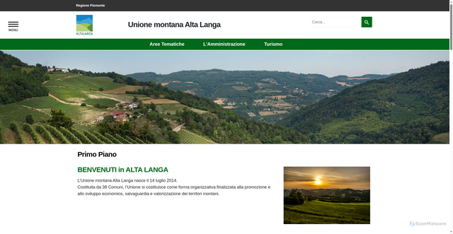 Security scan screenshot of https://www.unionemontanaaltalanga.it/HOME