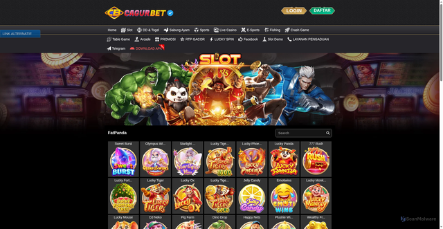 Security scan screenshot of https://cagurbetmoon.top/desktop/game/slot/fatpanda