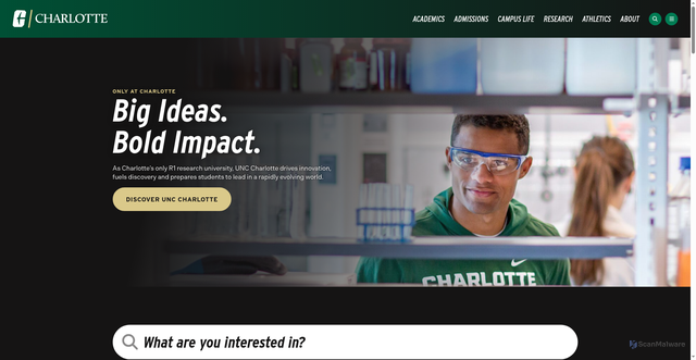 Security scan screenshot of https://www.charlotte.edu/