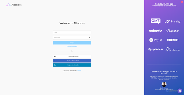 Security scan screenshot of https://app.albacross.com/