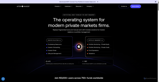Security scan screenshot of https://atominvest.co