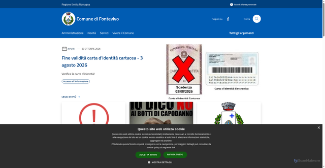 Security scan screenshot of https://www.comune.fontevivo.pr.it/it