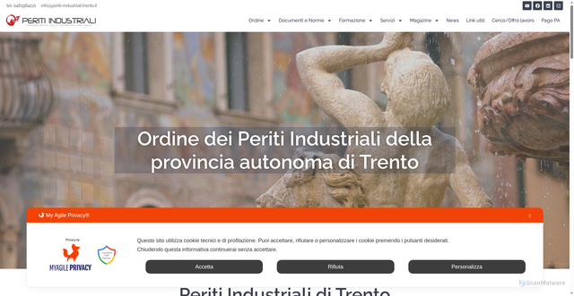 Security scan screenshot of https://periti-industriali.trento.it/
