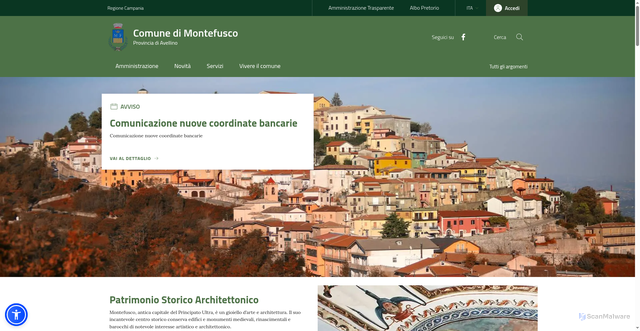 Security scan screenshot of https://www.comune.montefusco.av.it/