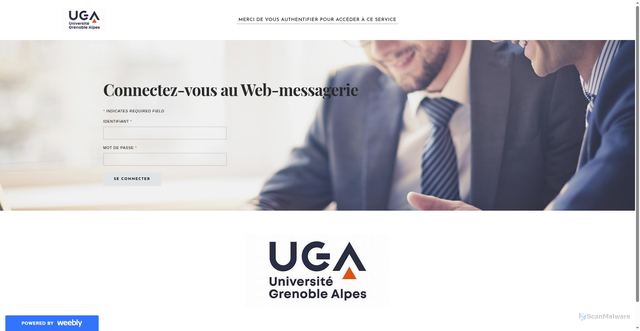Security scan screenshot of https://univ-grenoble-alpes0.weebly.com/