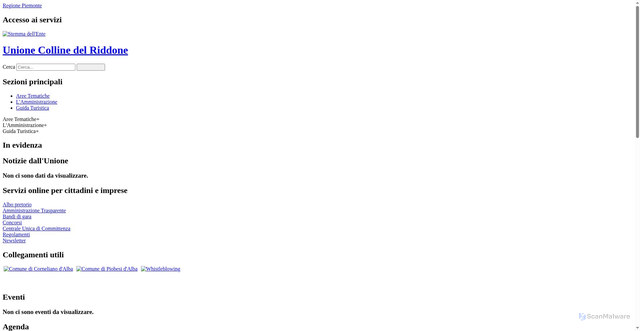 Security scan screenshot of http://www.collinedelriddone.it/