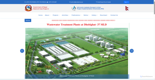Security scan screenshot of http://www.kuklpid.org.np/