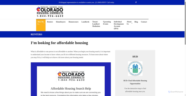 Security scan screenshot of https://coloradohousingconnects.org/renters-im-looking-for-affordable-housing/