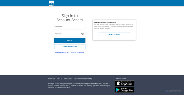 Security scan screenshot of https://login.aessuccess.org