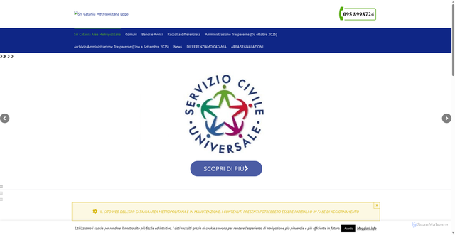 Security scan screenshot of https://www.srrcataniametropolitana.it/