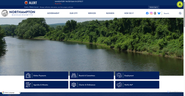 Security scan screenshot of https://northamptonma.gov/