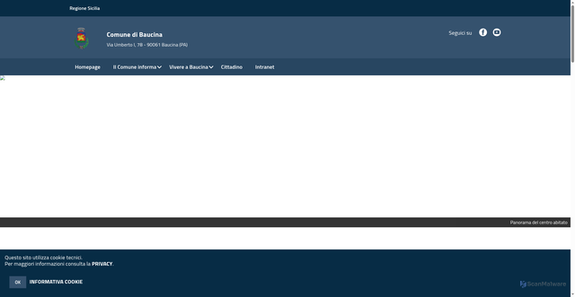 Security scan screenshot of https://egov.comune.baucina.pa.it/