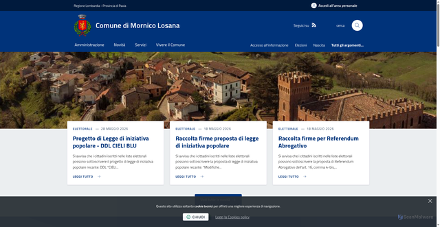 Security scan screenshot of https://www.comunemornicolosana.pv.it