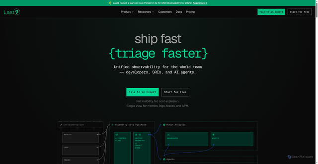 Security scan screenshot of https://last9.io
