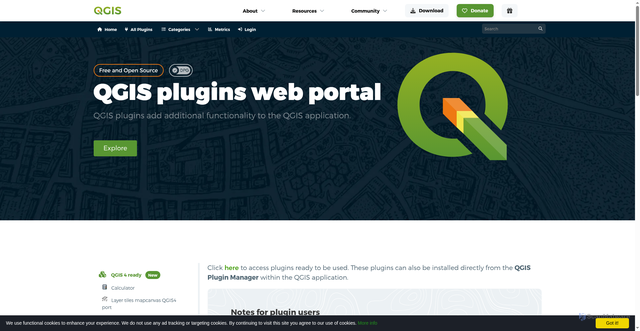 Security scan screenshot of https://plugins.qgis.org