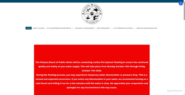 Security scan screenshot of https://www.palmyramo.gov/