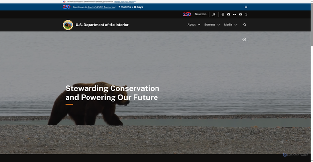 Security scan screenshot of https://www.doi.gov/