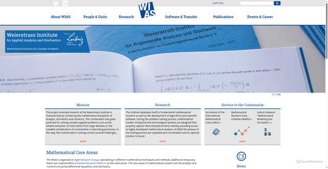 Security scan screenshot of https://www.wias-berlin.de/